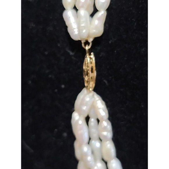 Pearl Strand Necklace And Bracelet 14 K Gold Clasp cloisenne beads - Picture 9 of 10